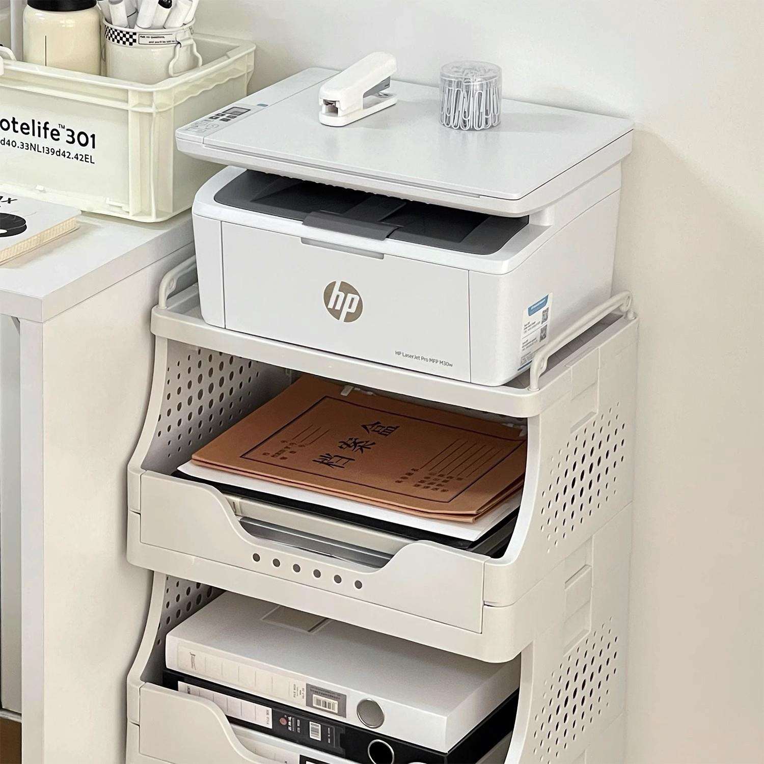 打印机小推车置物架落地移动文件收纳架子办公室桌下放置柜储物架