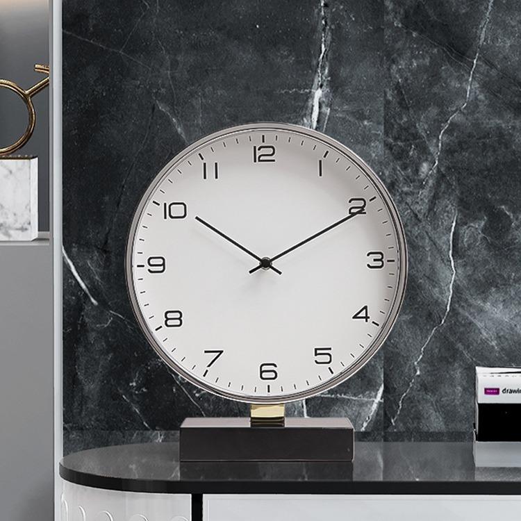 轻奢北欧高档台式座钟客厅钟表摆件台钟家用轻奢桌面装饰静音时钟