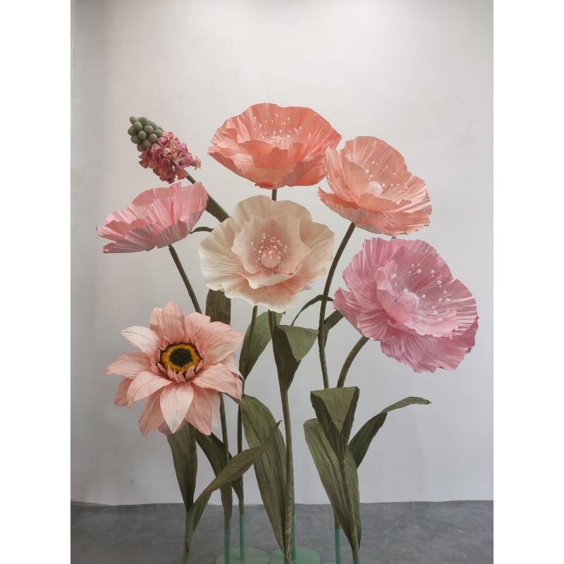 大型纸艺商场美陈婚礼仿真花店铺橱窗布置婚庆摄影道具网红打卡