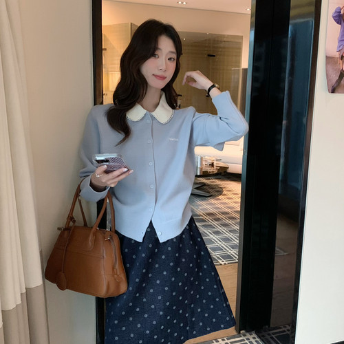 SUSAN-低调复古腔调韩系复古小波点宽松显瘦百搭半身裙6532s
