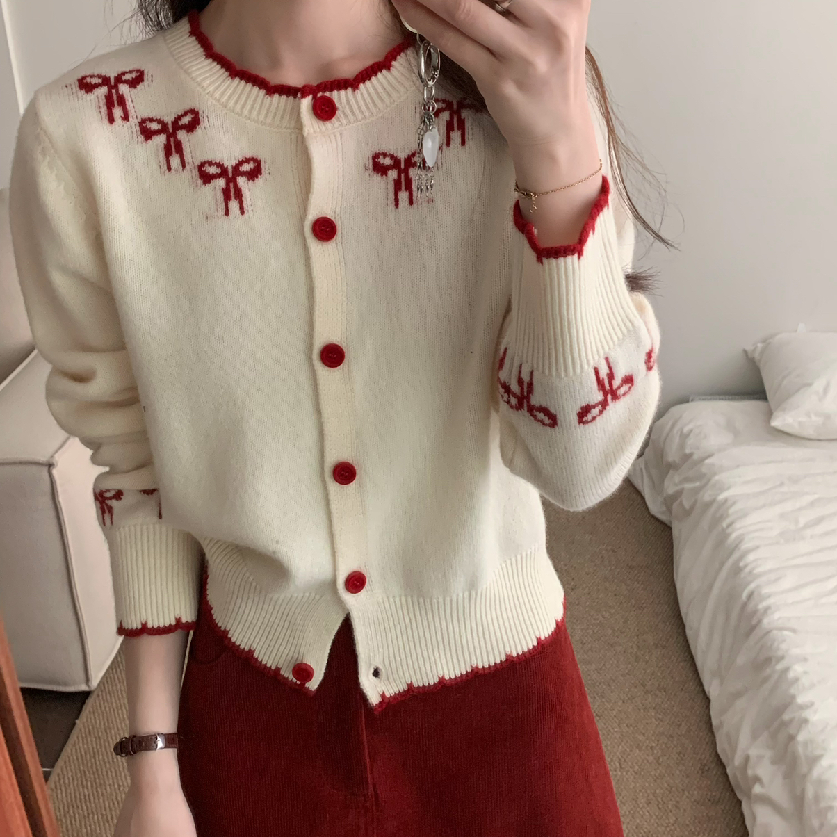 OMELET蛋卷 -全羊毛开衫保暖毛衣（含100羊毛）(颜色是米色和深灰