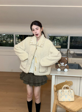 FEIMAO（YIMAO）-点蝴蝶结毛呢韩系小个子甜美百搭半身裙（含30羊