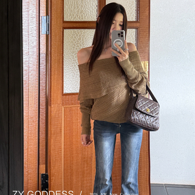 ZY GODDESS-懒松弛镂空气质百搭针织衫(单卖针织衫不含腰带)Y858