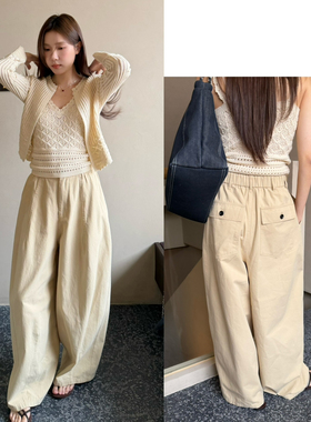 DIGM-Joriselumo韩系时尚复古纯色立体裁剪宽松显瘦休闲裤JB17118