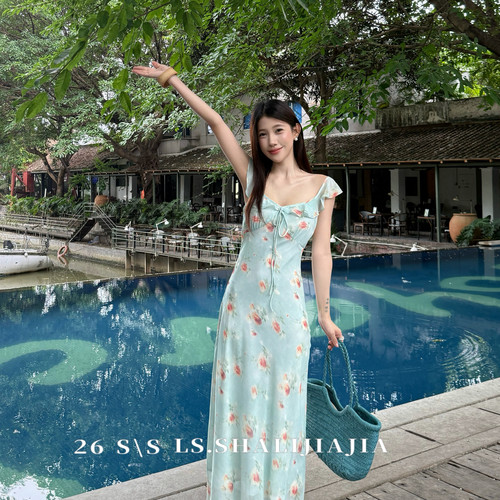 LS-26夏上新休闲舒适度假时尚优雅连衣裙61625