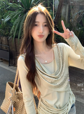 SEE YOU-我心巴上丨不撞衫春日浪漫扭结显瘦针织上衣小衫261003H