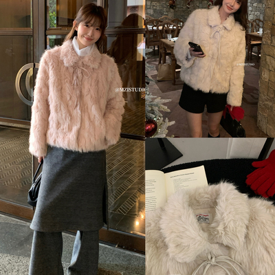 MZI STUDIO-质韩标毛毛简约贵气高颜值创新暗门襟保暖羽绒服外套