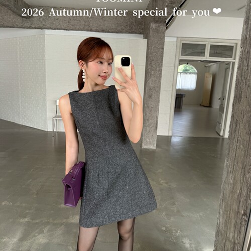 YOOMINI-法式老钱风轻小香知性背心裙连衣裙)Y12007-DSH