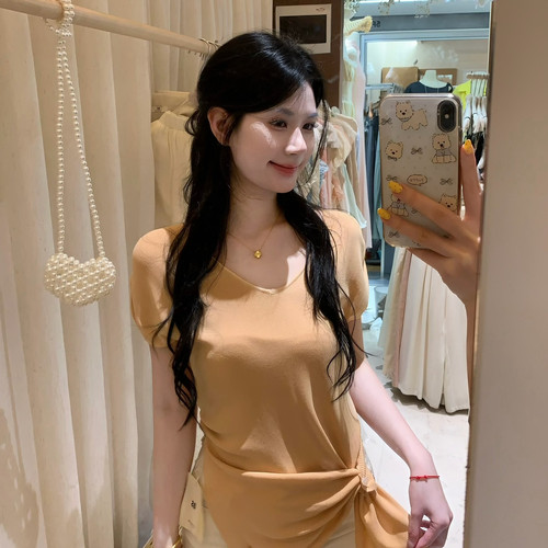 AS OFFICIAL-招牌韩模感宝藏色系补到手软·不规则系带针织衫1609