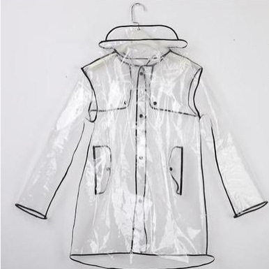 韩国时尚透明雨衣女情侣柔软雨披EVA斗篷短款速卖通亚马逊发图片