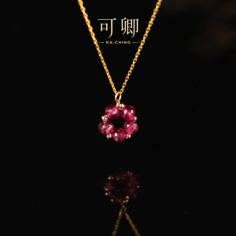 可卿珠宝红宝石设计款吊坠18k金