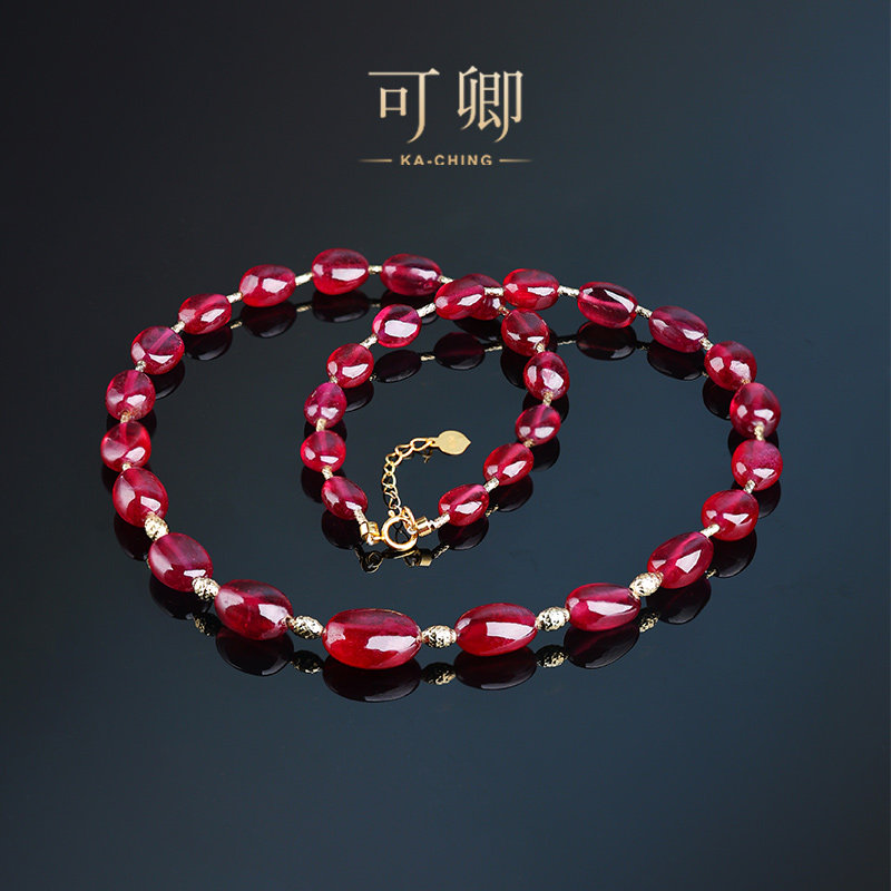 可卿珠宝 锦硕 大颗粒红宝石项链18k金蛋面颈链宝石正品彩宝女礼,珠宝/钻石/翡翠,颈饰,淘宝优惠券,粉丝福利购,淘宝优惠卷