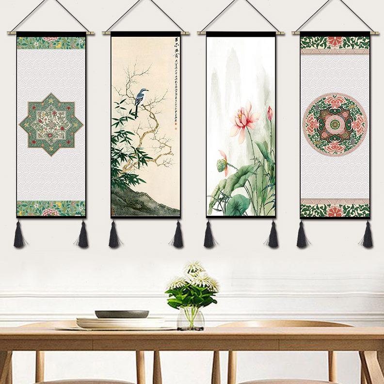高档餐厅布艺挂画挂毯民族风挂布装饰画玄关书房画沙发背景墙民宿图片