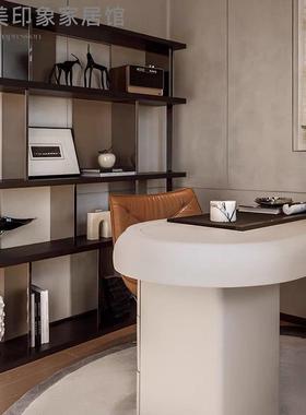 轻奢风书房隔断书架书柜陈设品动物人物摆件样板间书房软装饰品书