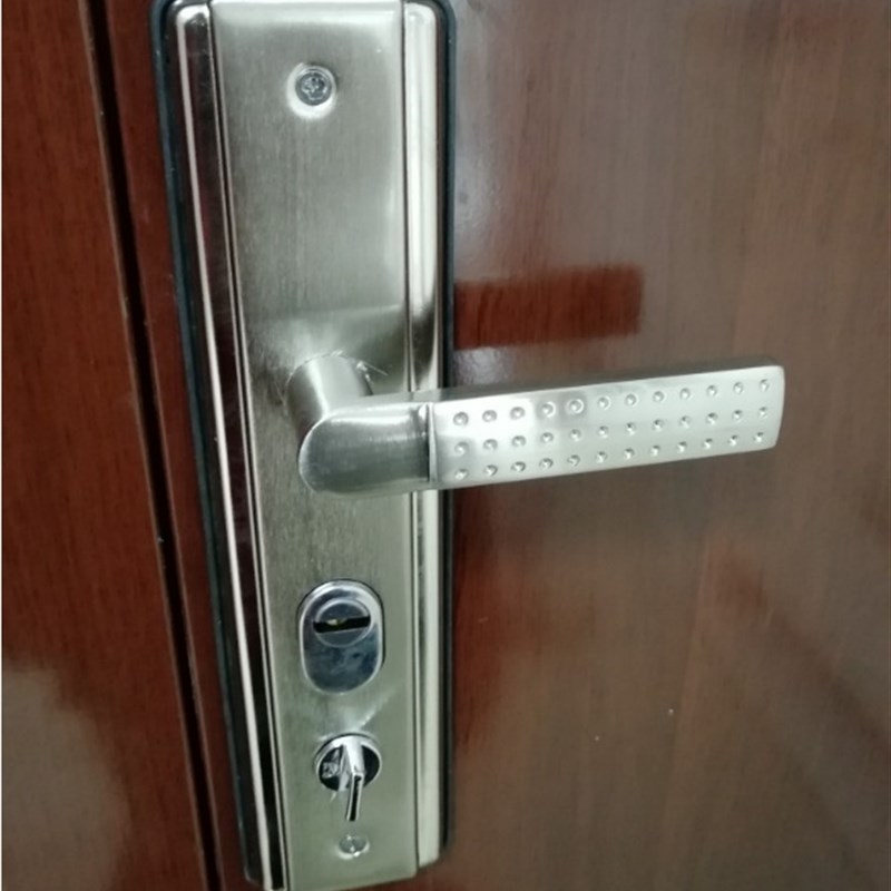 防盗门把手门锁拉手防盗t门锁套装面板实心加厚进户门大门通用型