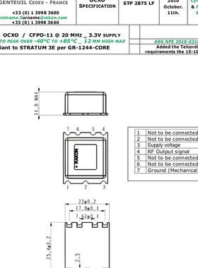 OCXO 恒温晶振 晶体 高精度 0.01ppm C10PPB 3.3V 20MHZ 20M 贴片