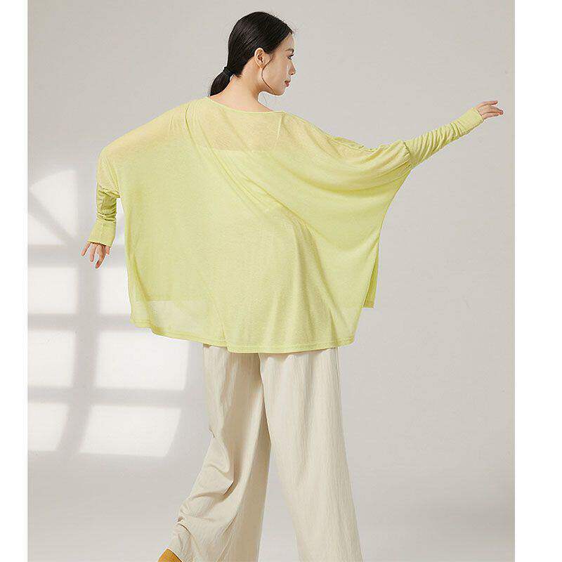 新款春秋现代舞蹈服女宽松日常穿搭长袖上衣艺考生形体罩衫舞蹈生