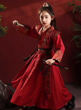 花木兰侠客飞鱼服儿童汉服中国风唐装锦衣卫cos古装男女童演出服