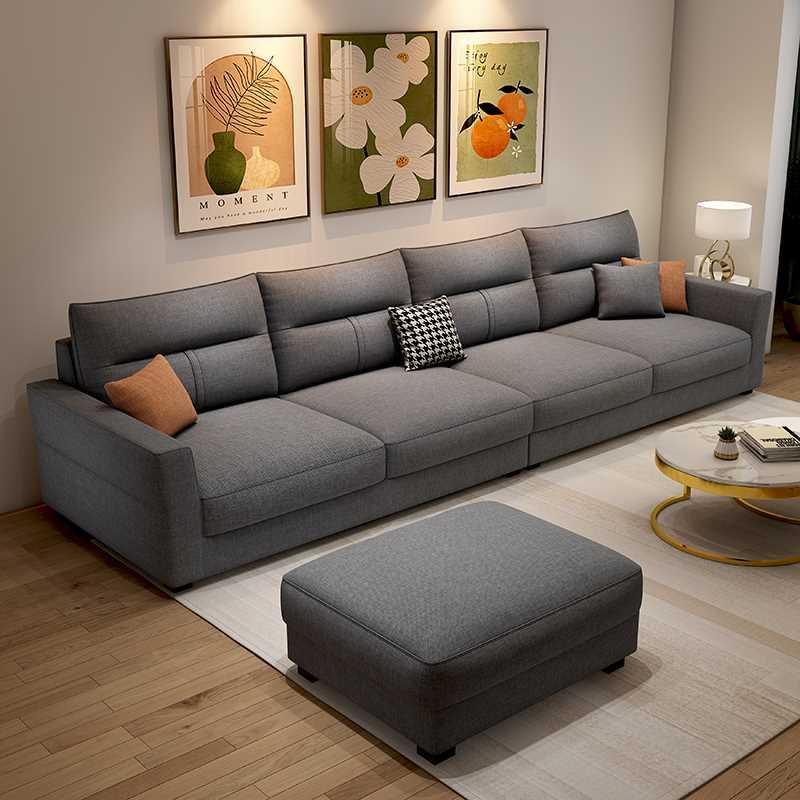 棉麻布艺沙发2024年新款可拆洗现代简约客厅小户型奶油风四人家具