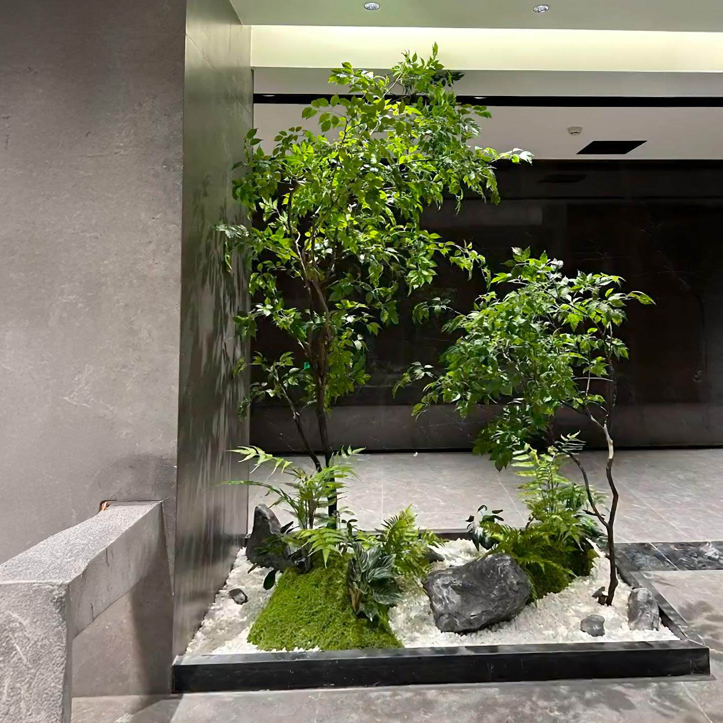 彷真绿色植物造景组合室内别墅定制橱窗转角假树装饰布置大型彷生