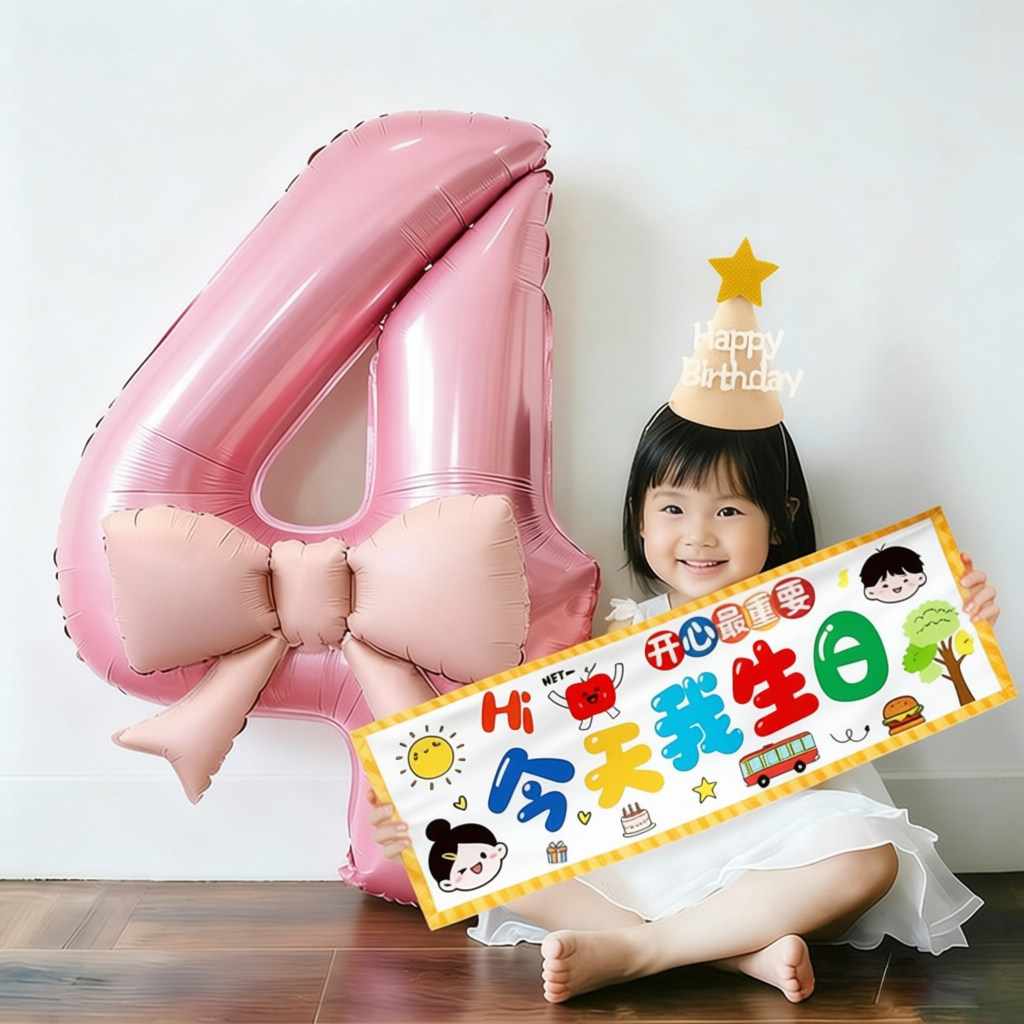 宝宝生日场景布置装饰数字气球4岁小女孩2岁快乐仪式感拍照道具,节庆用品/礼品,气球,淘宝优惠券,粉丝福利购,淘宝优惠卷