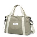 大容量手提旅行包男女短途商务出差行李袋健身收纳待产登机包灰绿