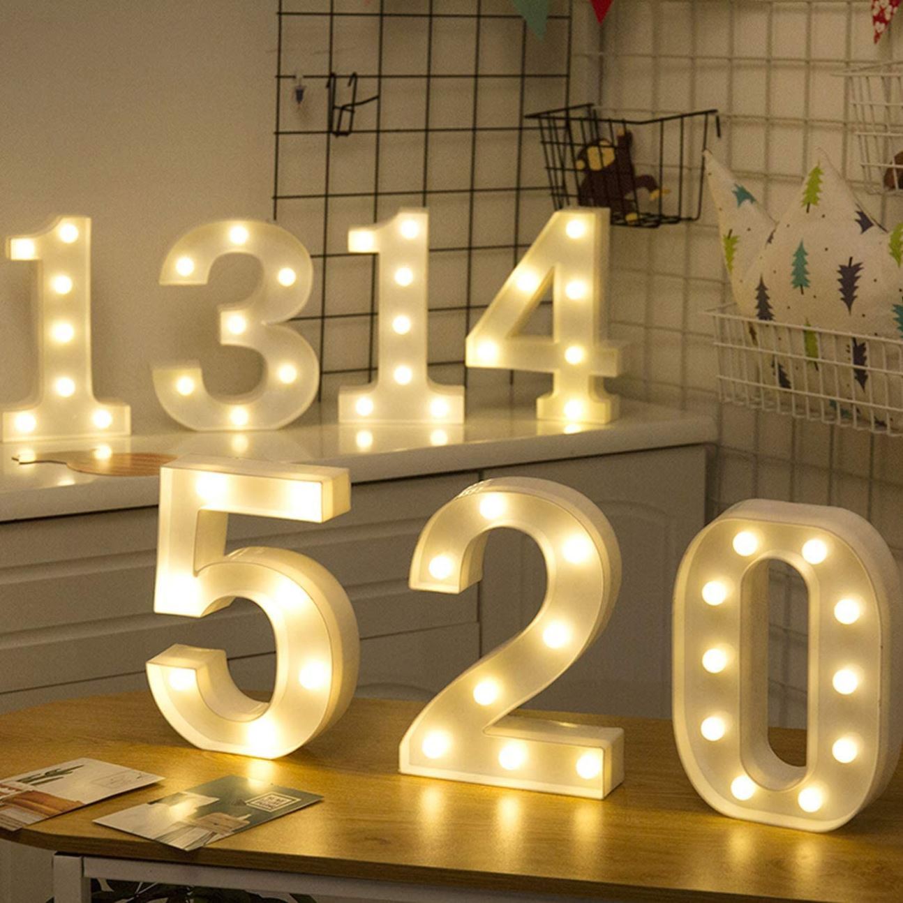 number 1-9 Alphabet 26 Letters Lights LED Light Up party