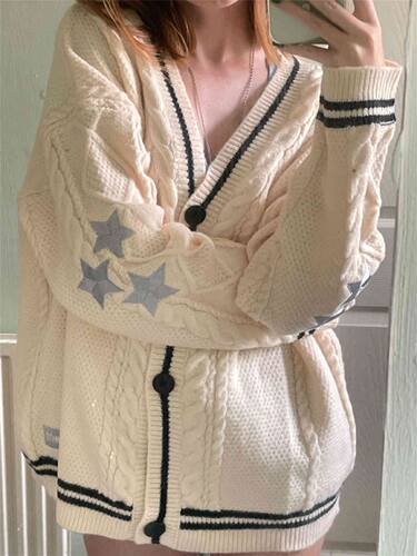 Autumn/Winter Solid Color Long Sleeve Cardigan Women's C