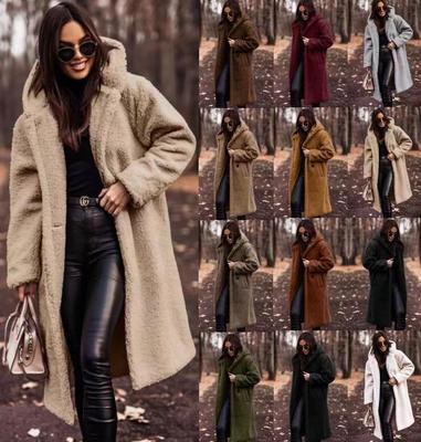 Long for Women Fur teddy Jacket Winter Trench Coat Clothes