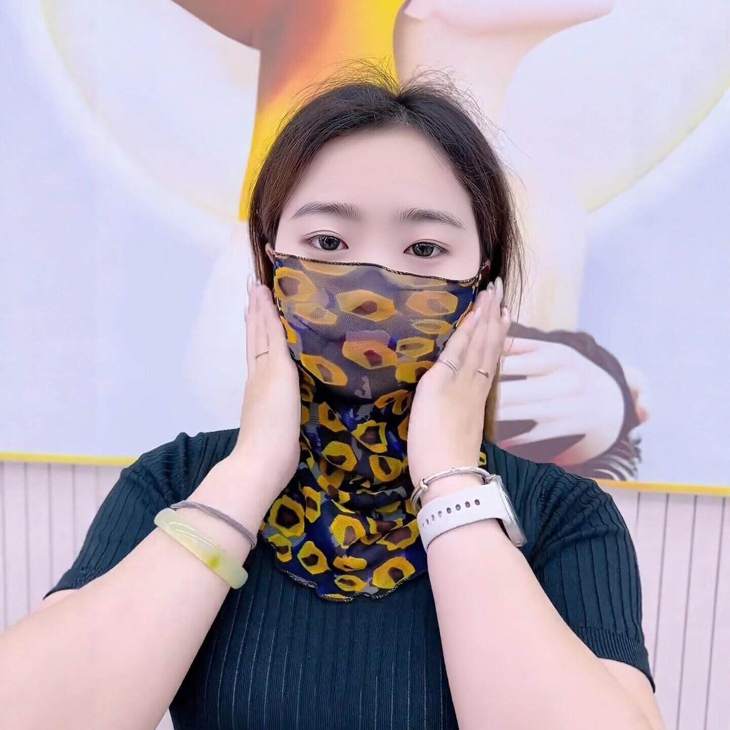 防晒面罩全脸丝巾围脖女