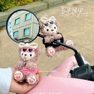 电动车装饰小配件卡通可爱电瓶车摩托车后视镜磁吸玩偶公仔挂件女
