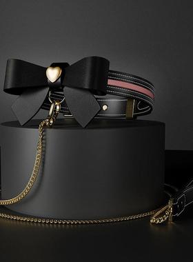 轻奢级蝴蝶结项圈男牵引