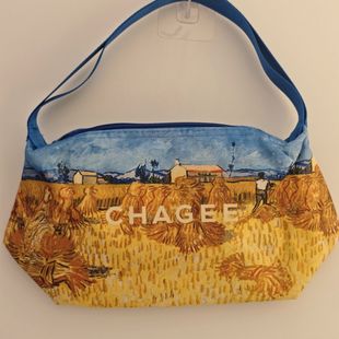 霸王茶姬重庆限定晴山栖谷梵高便当包正品代购油画风化妆包手提包