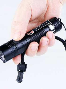 现货电筒LED强光笔夹手电筒户外骑行登山登山USB充电变焦手电筒