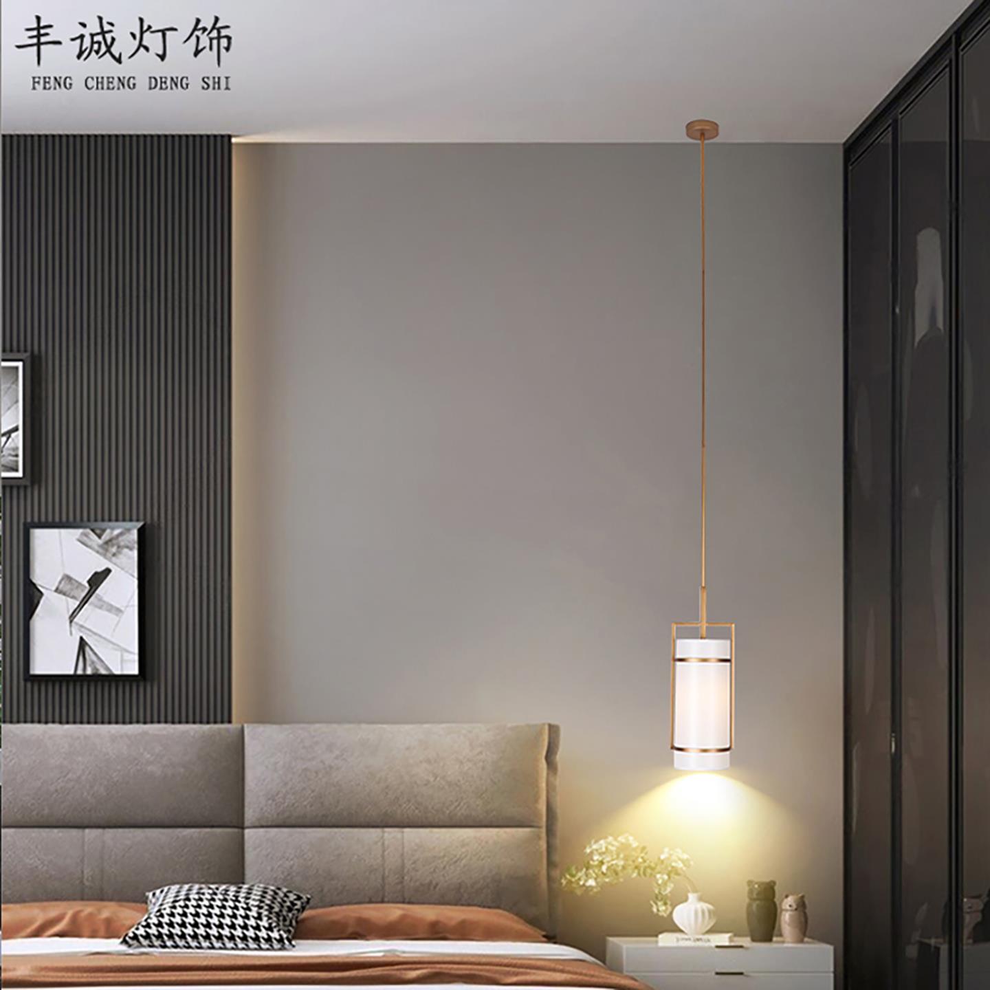 宋式美学卧室小吊灯新中式床头灯客厅走廊过道餐厅吧台茶室吊线灯