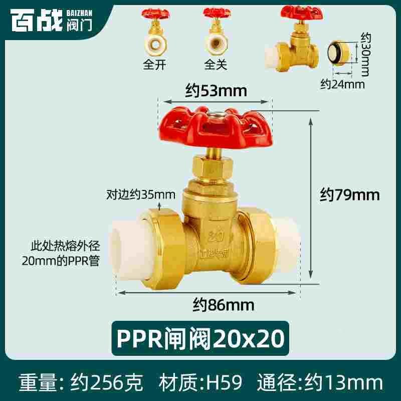 PPR管双活接闸阀PE管自来水管阀门开关4分20管止水阀6分1寸32热熔