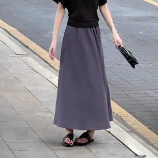 极简风通勤百搭半身裙女2025秋季 气质垂感a字半身裙 新款 高腰时尚