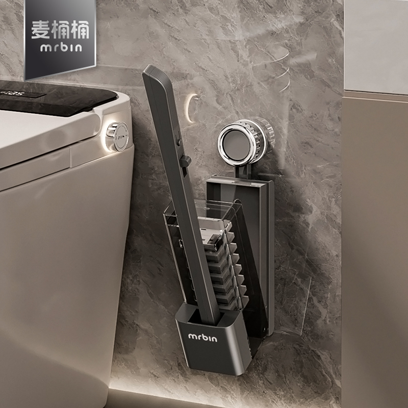 麦桶桶一次性马桶刷套装吸盘卫生间壁挂无死角清洁性厕所专用刷子