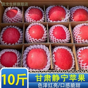 甘肃红富士静宁苹果10斤装/2斤多汁新鲜水果脆甜红富士苹果不打蜡