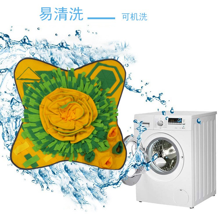 亚马逊外贸跨境狗玩具花朵摇粒绒闻嗅嗅闻垫宠物互动用品慢食训练