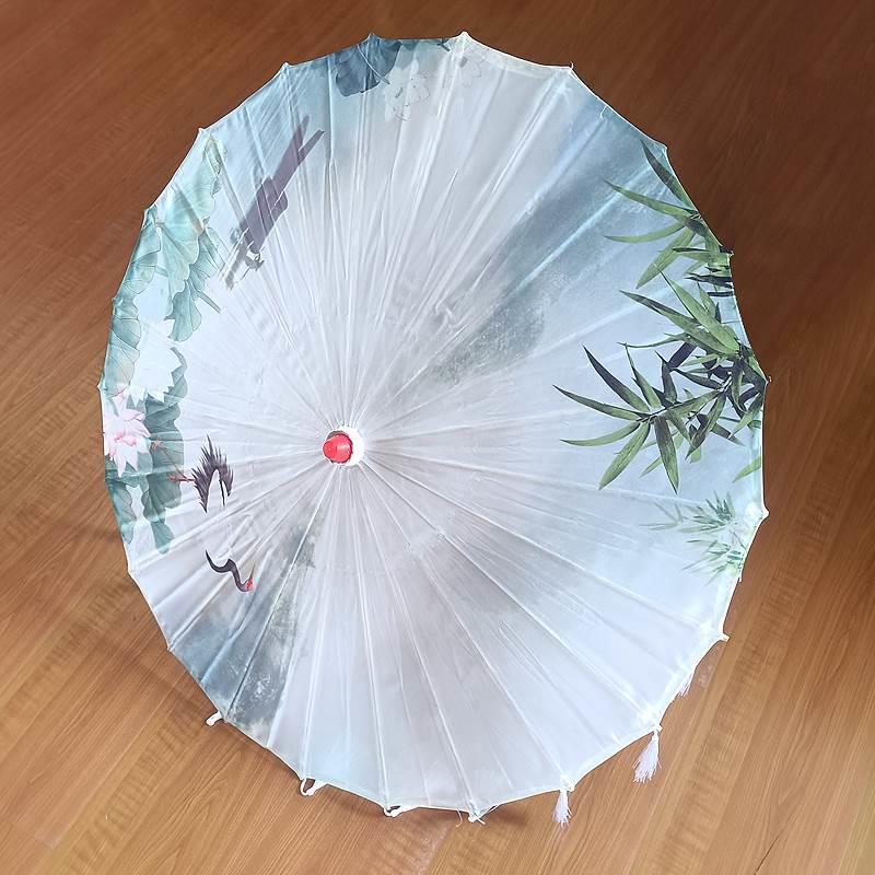 网红流苏油纸伞古风仙女配汉服的伞舞蹈古装儿童防晒实用道具国风