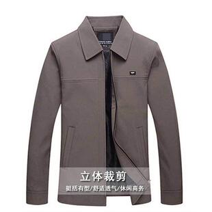 中老年男士 翻领夹克衫 爷爷上衣爸爸装 老人衣服 加棉夹克外套春秋款