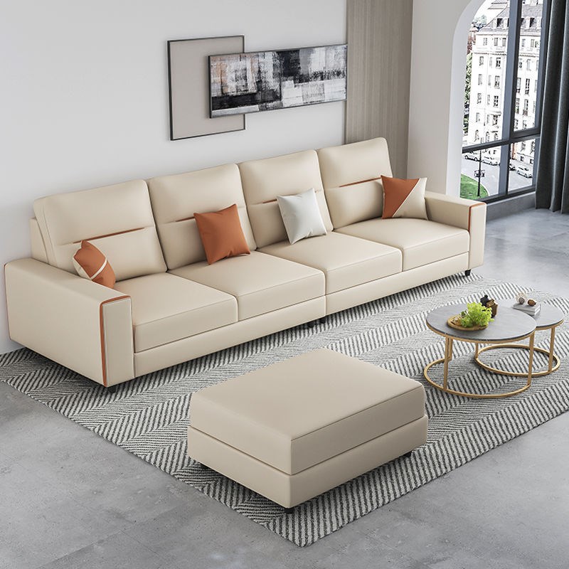 意式沙发客厅家用贵妃组合u现代简约免洗科技布艺小户型撞色网红