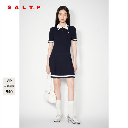 SALT.P可颜polo领短袖针织连衣裙女夏季学院风AC35206360