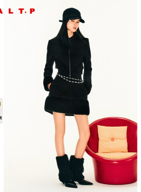 SALT.P可颜辣妹风拼仿貂毛超短裙女半身裙2025冬新款AC35550020