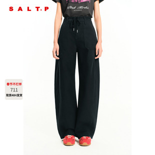 SALT.P可颜黑色做旧弯刀裤牛仔裤女2026春季新款AC36120150
