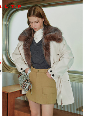 SALT.P可颜白色可拆毛领鹅绒派克羽绒服女2025冬新款AC35508120