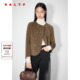 SALT.P可颜咖色羊绒羊毛短外套女双排扣圆领2025新款 AC35310280