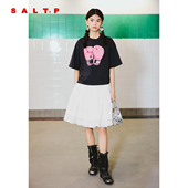 新款 SALT.P可颜深灰印花短袖 T恤女宽松落肩2026春季 AC36160080