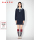 SALT.P可颜深蓝卫衣连衣裙宽松polo翻领百褶2025新款 AC35305220